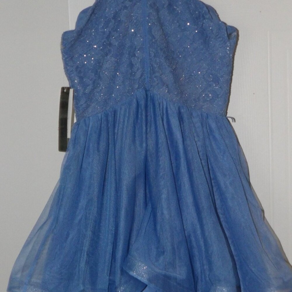 Sequin Hearts Juniors Double-Layer Fit and Flare Dress - Picture 8 of 9